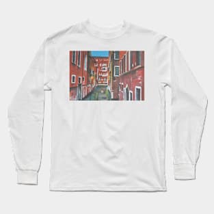 Small Canal With Buildings, Venice Long Sleeve T-Shirt